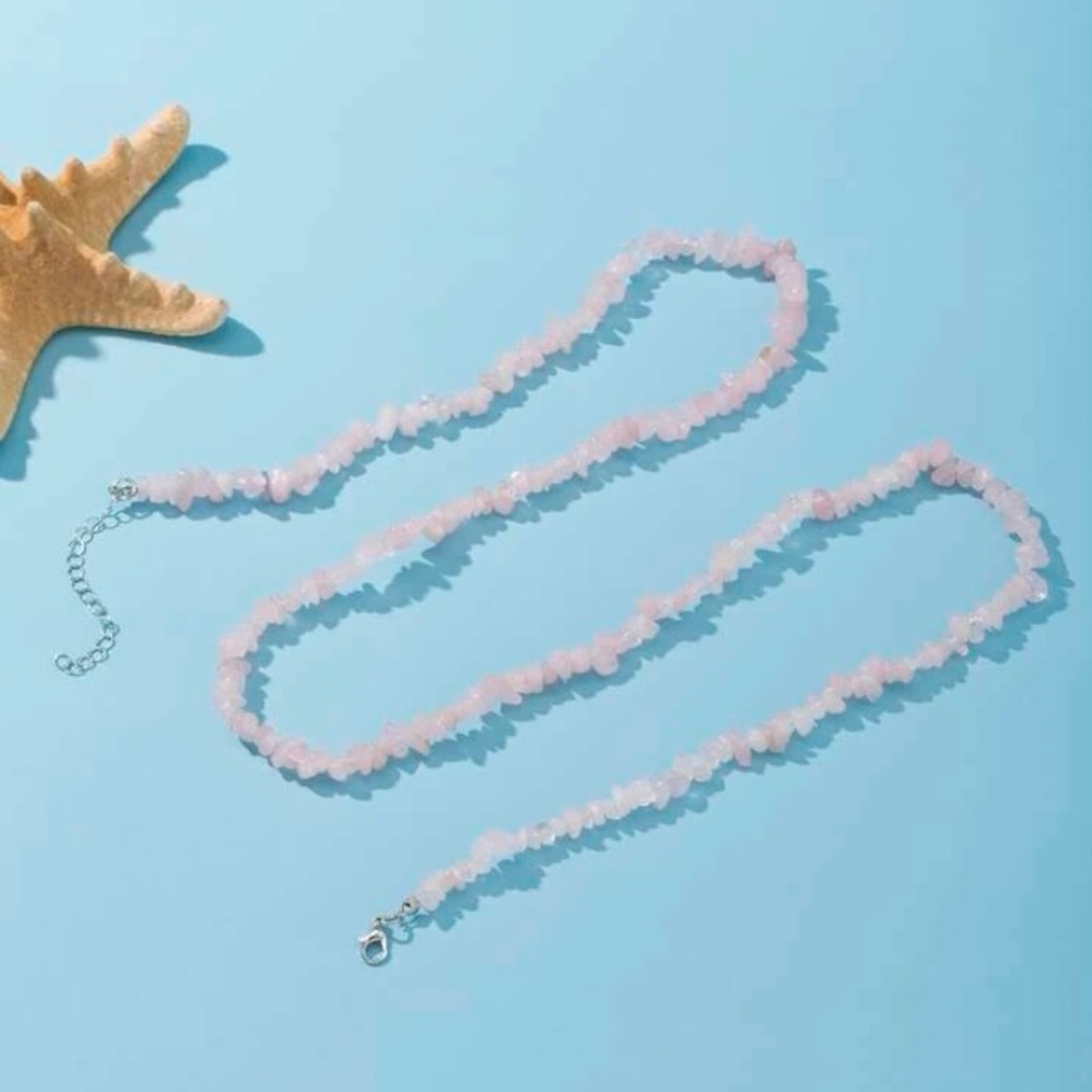 Baby pink geometric cut “quartz” waist jewelry